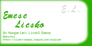 emese licsko business card